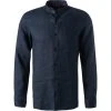 HUGO Hemd Elvorini 50450761/405 Extra Slim Fit, Reines Leinen, Dunkelblau