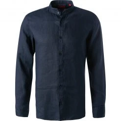 HUGO Hemd Elvorini 50450761/405 Extra Slim Fit, Reines Leinen, Dunkelblau