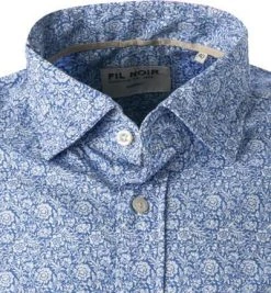 FIL NOIR Hemd Roma 70354/67 Shaped Fit, Popeline CO2-Neutral, Blau-weiß gemustert, Blau -hemdenverkauf 384710 norm2