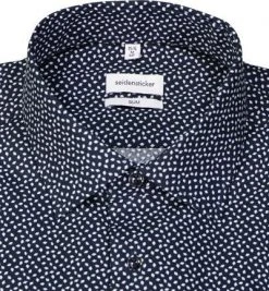 Seidensticker Hemd 653460/19 Slim Fit, Baumwolle, Dunkelblau-weiß gemustert, Dunkelblau 6 Seidensticker Hemd 653460/19 Slim Fit, Baumwolle, Dunkelblau-weiß gemustert, Dunkelblau -hemdenverkauf 384899 norm2