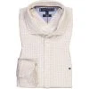 Tommy Hilfiger Hemd MW0MW21763/0F4 Slim Fit, Jersey, Creme-navy gemustert, Creme
