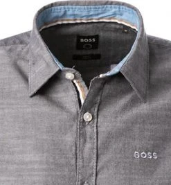 BOSS Hemd Ronn 50468980/404 Kurzarmhemd, Slim Fit, Baumwolle, Blau, Dunkelblau -hemdenverkauf 385212 norm2
