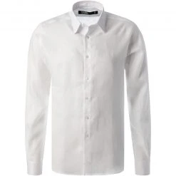 KARL LAGERFELD Hemd 605000/60/521667/10 Reines Leinen, Weiß