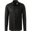 KARL LAGERFELD Hemd 605000/60/521667/990 Reines Leinen, Schwarz