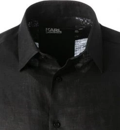 KARL LAGERFELD Hemd 605000/60/521667/990 Reines Leinen, Schwarz -hemdenverkauf 385233 norm2