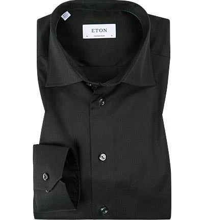 ETON Contemporary Fit 3000/79311/18 Hemd, Twill, Schwarz 1 ETON Contemporary Fit 3000/79311/18 Hemd, Twill, Schwarz