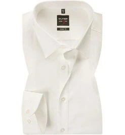 OLYMP Hemd Level Five Body Fit 6090/64/20 Popeline, Offwhite, Hellbeige