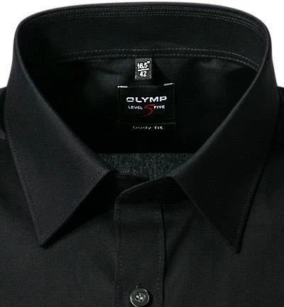 OLYMP Hemd Level Five Body Fit 6090/12/68 Kurzarmhemd, Popeline, Schwarz 2 OLYMP Hemd Level Five Body Fit 6090/12/68 Kurzarmhemd, Popeline, Schwarz – Bild 2