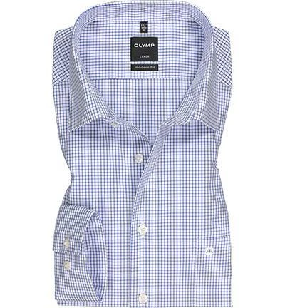 OLYMP Hemd Luxor Modern Fit 0328/64/15 Popeline, Blau-weiß kariert, Blau 2 OLYMP Hemd Luxor Modern Fit 0328/64/15 Popeline, Blau-weiß kariert, Blau – Bild 2