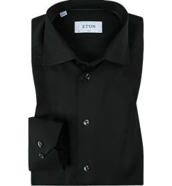 ETON Slim Fit Kent 3000/79511/18 Hemd, Twill, Schwarz