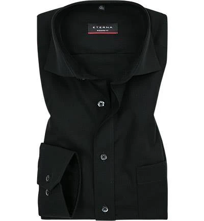 ETERNA modern fit Kent schwarz 1100/X187/39 Hemd, Popeline 1 ETERNA modern fit Kent schwarz 1100/X187/39 Hemd, Popeline
