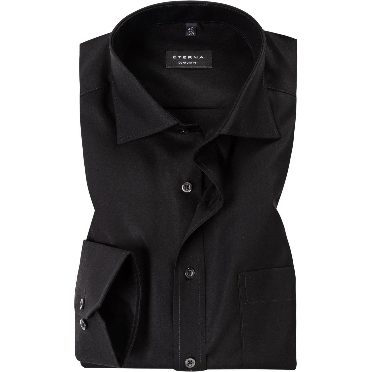 ETERNA comfort fit Kent schwarz 1100/E187/39 Hemd, Popeline 1 ETERNA comfort fit Kent schwarz 1100/E187/39 Hemd, Popeline
