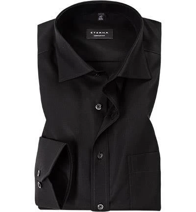 ETERNA comfort fit Kent schwarz 1100/E187/39 Hemd, Popeline 2 ETERNA comfort fit Kent schwarz 1100/E187/39 Hemd, Popeline – Bild 2