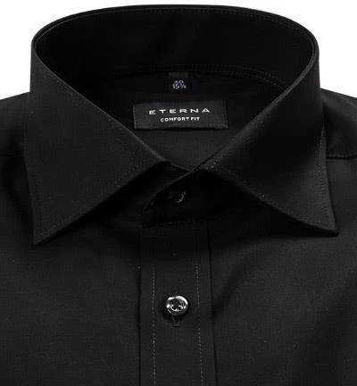ETERNA comfort fit Kent schwarz 1100/E187/39 Hemd, Popeline 3 ETERNA comfort fit Kent schwarz 1100/E187/39 Hemd, Popeline – Bild 3
