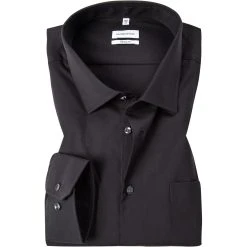 Seidensticker Hemd 001000/84 Regular Fit, Popeline, Schwarz