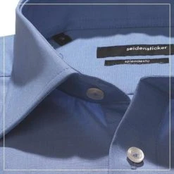Seidensticker Modern Kent 0001/14 Kurzarmhemd, Modern Fit, Baumwolle, Blau