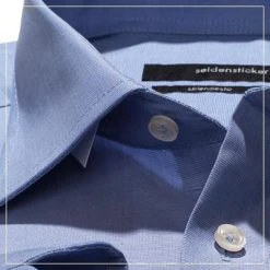 Seidensticker Modern Kent ELA 0005/14 Hemd, Modern Fit, Baumwolle, Extra langer Arm, Blau