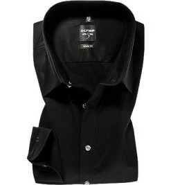 OLYMP Hemd Level Five Body Fit EL 6090/69/68 Popeline, Extra langer Arm, Schwarz