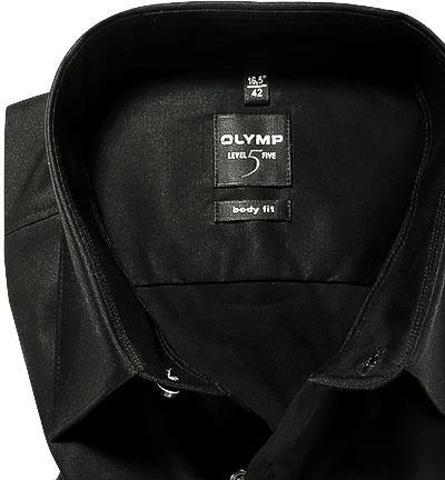 OLYMP Hemd Level Five Body Fit EL 6090/69/68 Popeline, Extra langer Arm, Schwarz 2 OLYMP Hemd Level Five Body Fit EL 6090/69/68 Popeline, Extra langer Arm, Schwarz – Bild 2